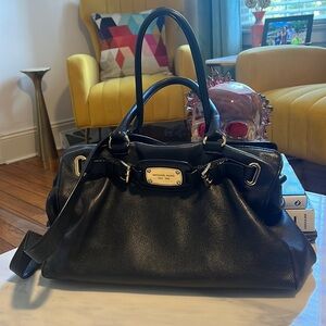 Michael kors black bag with gold hardware